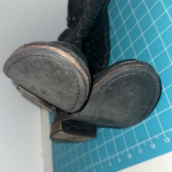 UGG Australia Conor Studded Black Leather & Shearling Moto Mid Calf Boots Size 9 - Picture 14 of 15